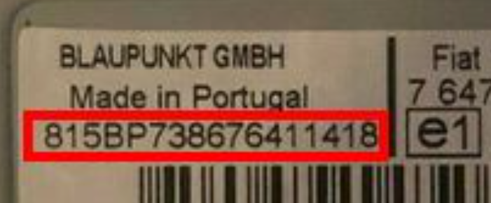 fiat autoradio numero de serie