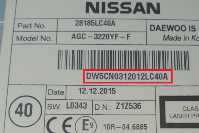 Nissan emplacement numero de serie