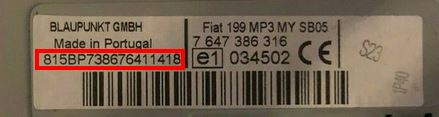 fiat autoradio numero de serie